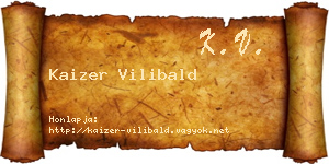 Kaizer Vilibald névjegykártya